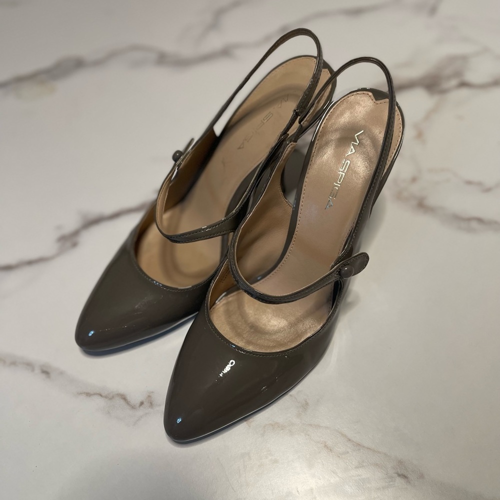 Via Spiga Gray Slingback Heels